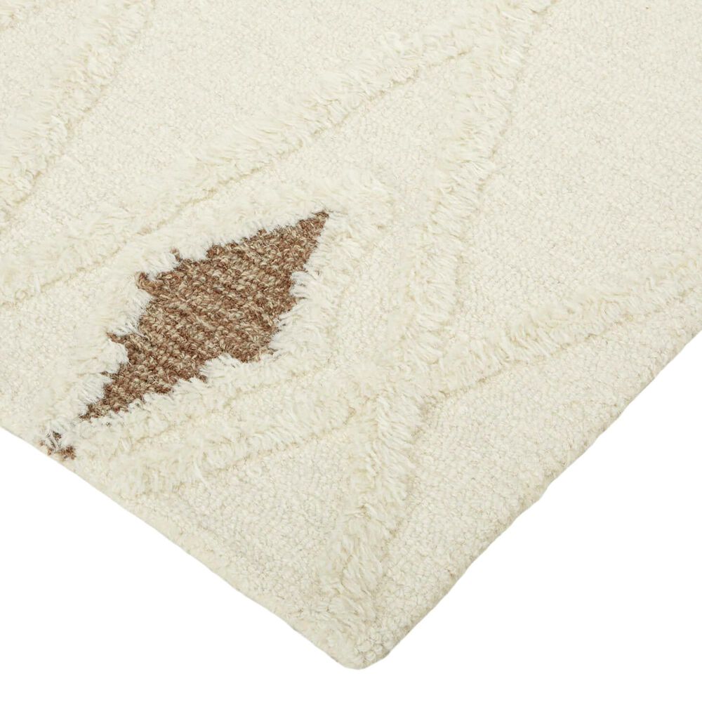 Feizy Anica 4&#39; x 6&#39; Ivory and Brown Area Rug, , large