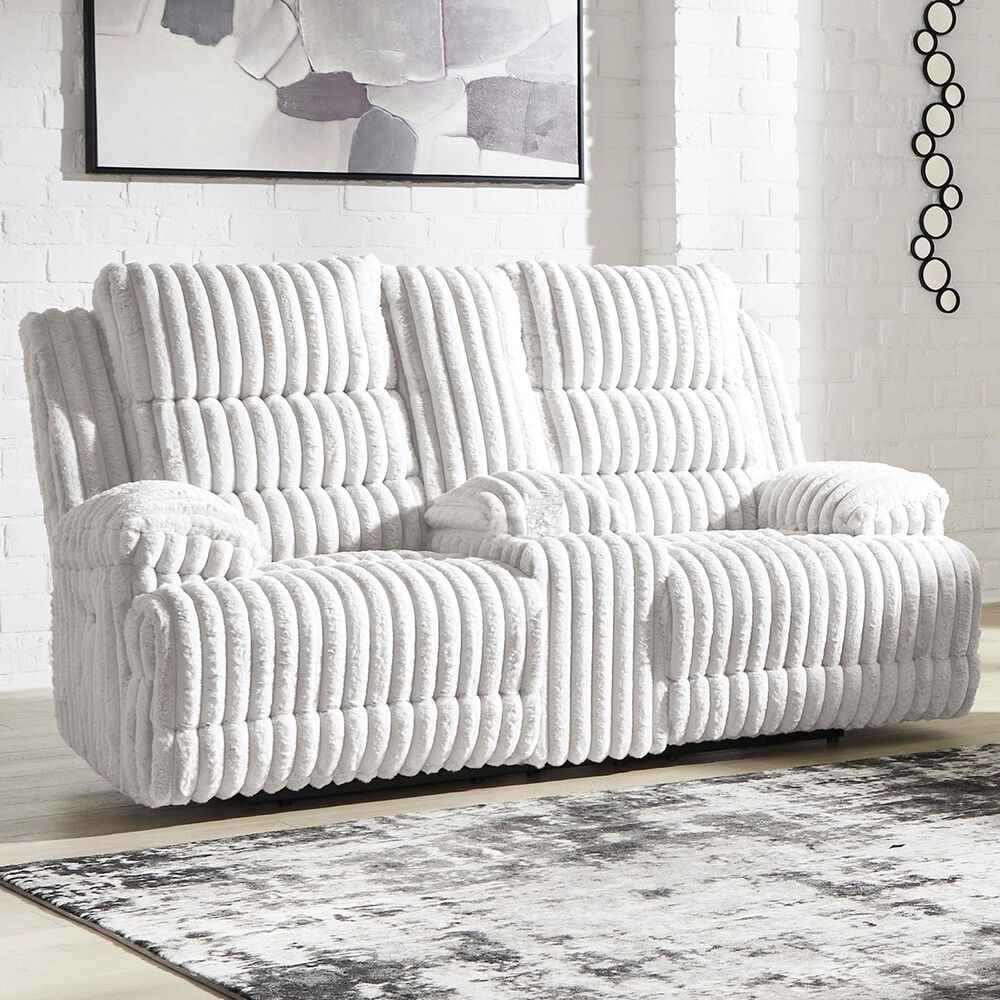 Ashley Rhines Falls Power Reclining Loveseat in Alloy, , large