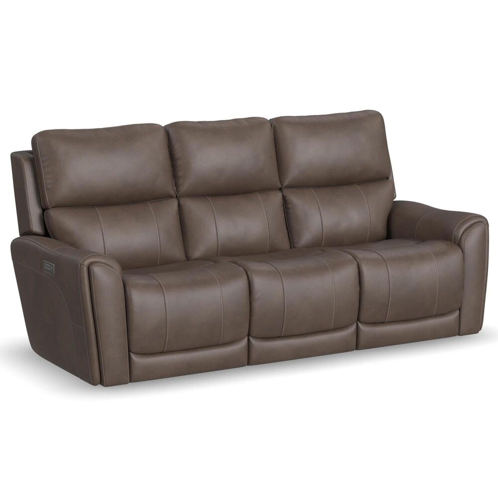 Flexsteel Carter Power Reclining Sofa and Loveseat Set in Cappuccino Brown, , large