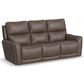 Flexsteel Carter Power Reclining Sofa and Loveseat Set in Cappuccino Brown, , large