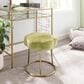 Linon Home Decor Seraphina Vanity Stool with Green Cushion in Gold, , large
