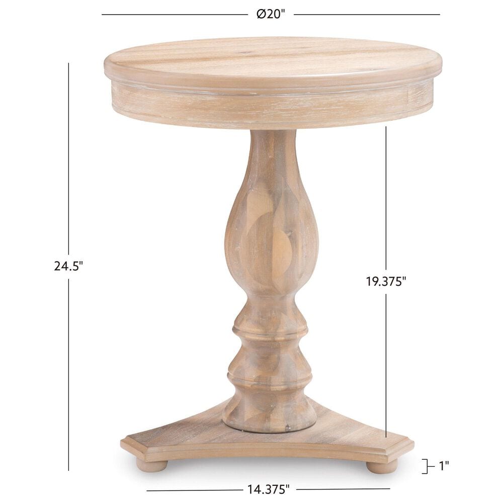 Linon Home Decor Stanton Round Side Table in Natural, , large