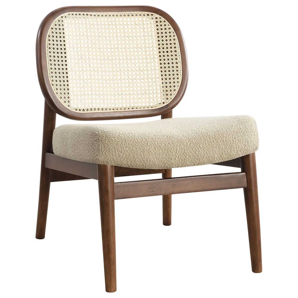 Coaster Rayo Accent Armless Chair with Rattan Cane Back in Camel, , large