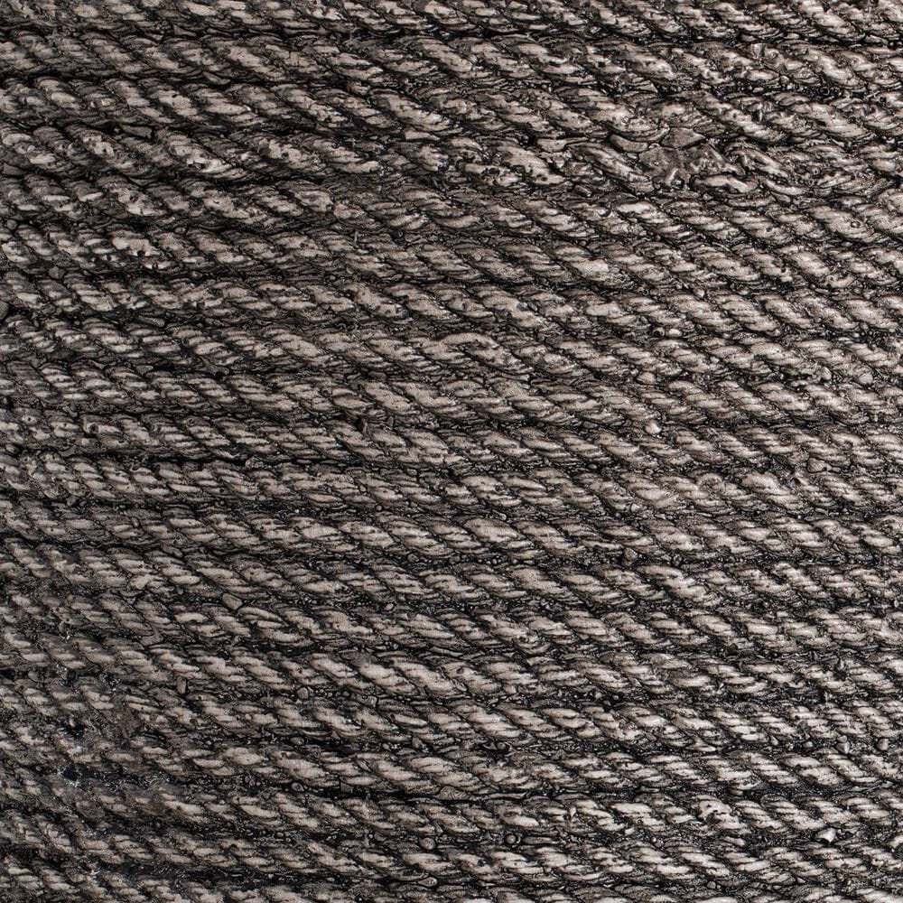 Hearth and Haven Outdoor Side Table with Braided Cord Design and Vintage Trim in Dark Brown, , large