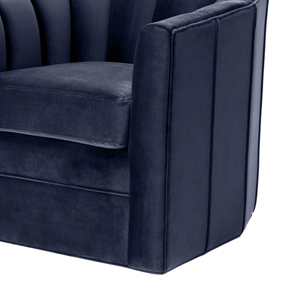Eichholtz Delancey Swivel Chair in Midnight Blue Velvet, , large