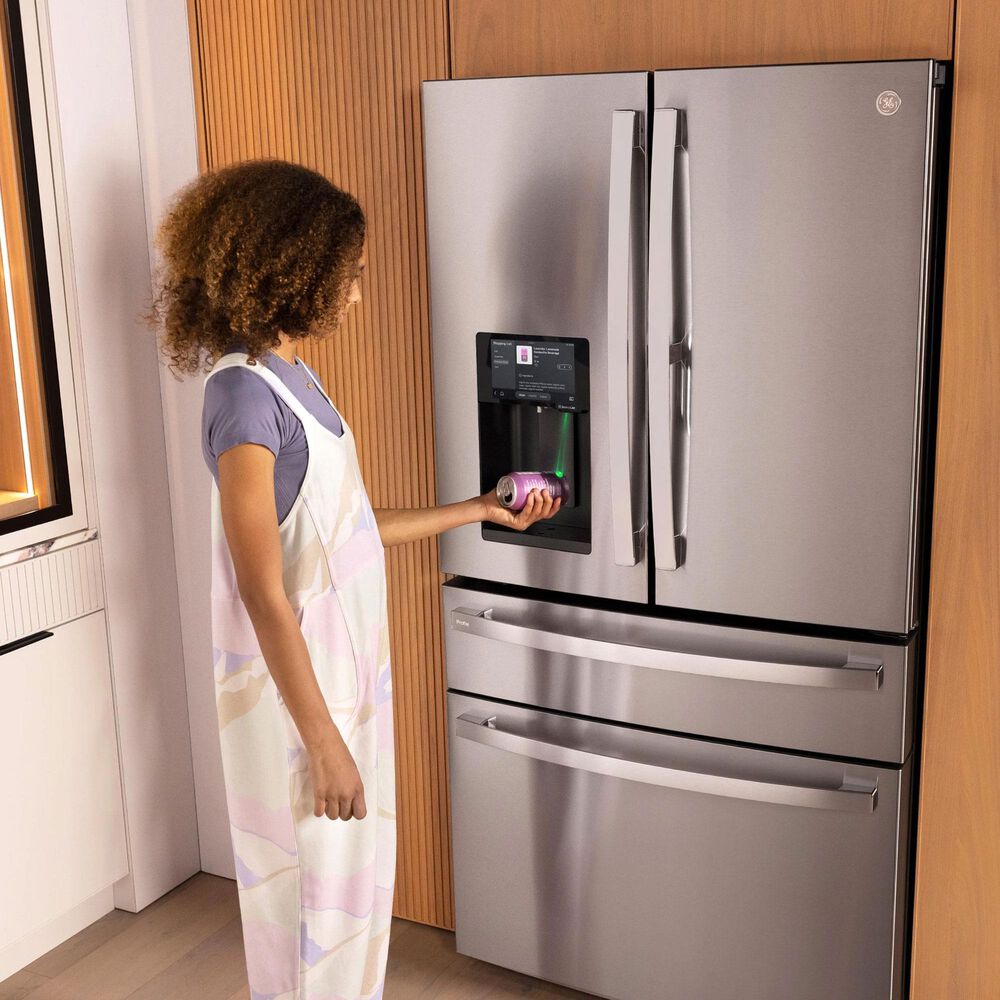 GE Profile 27.9 Cu. Ft. Smart 4-Door French-Door Refrigerator with Kitchen Assistant in Fingerprint Resistant Stainless Steel, , large