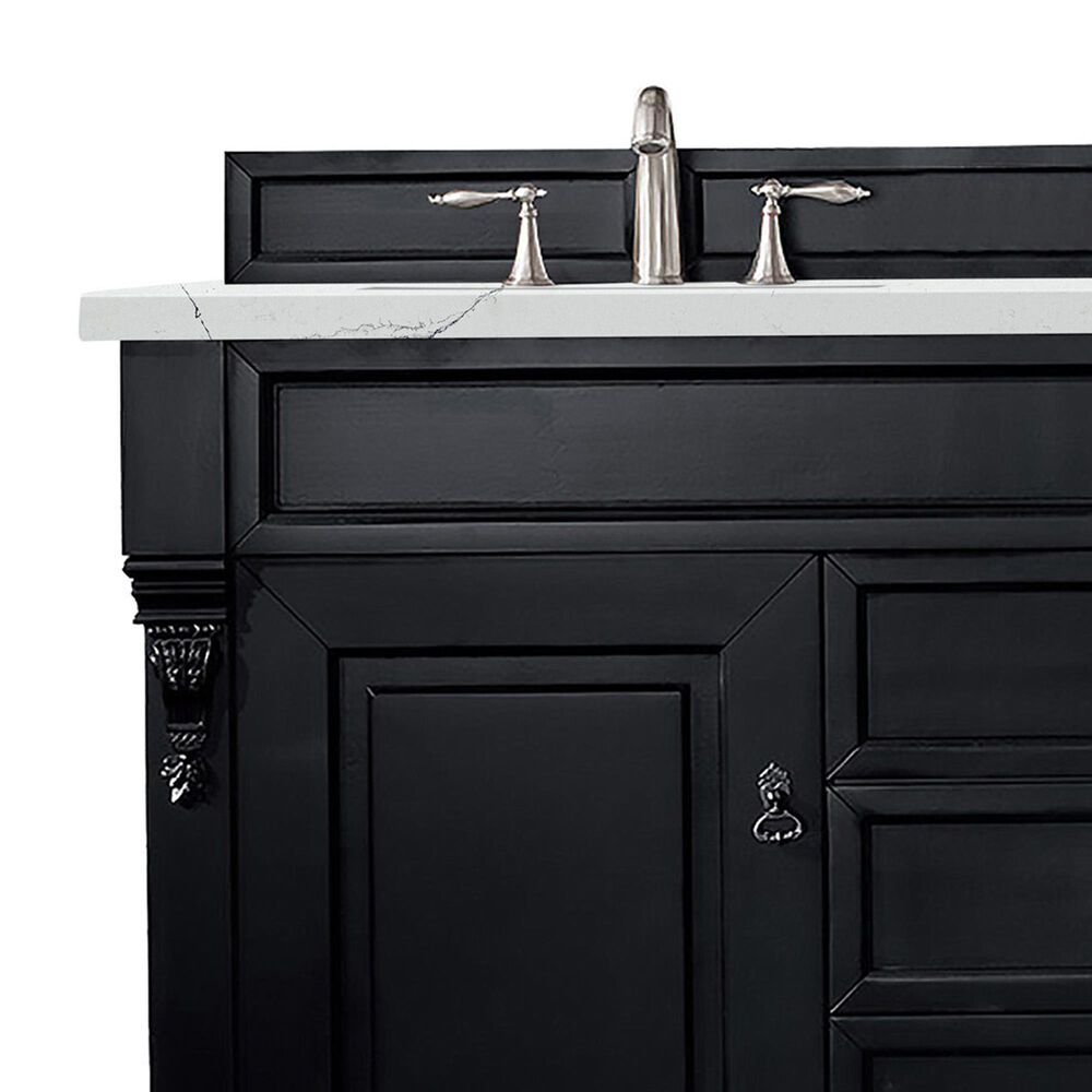 James Martin Vanities Brookfield 60&quot; Double Bathroom Vanity in Antique Black with 3 cm Ethereal Noctis Quartz Top and Rectangle Sink, , large