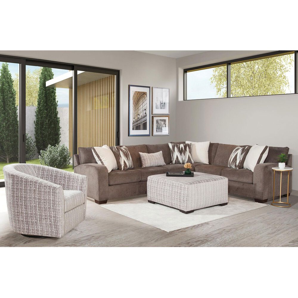 Northwestern Davina Cocktail Ottoman in Brown, , large