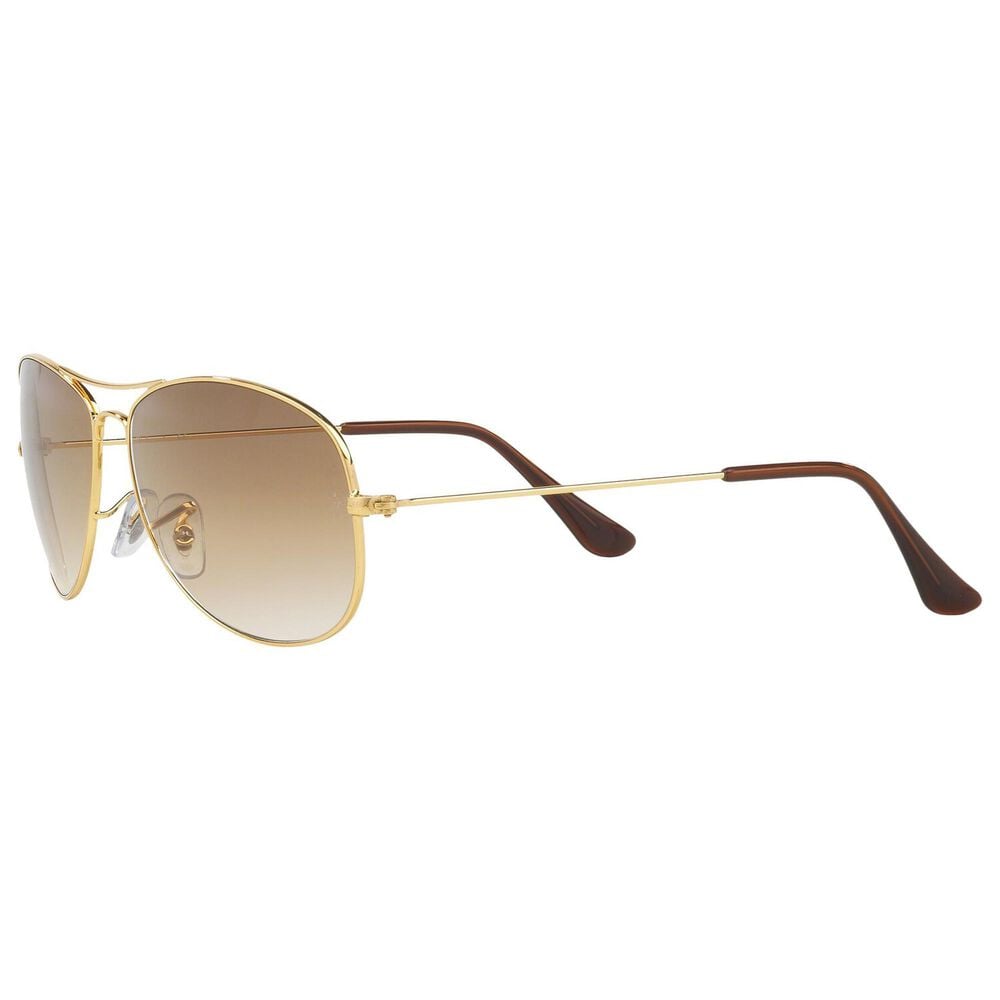 Rayban Glasses Cockpit Sunglasses with Light Brown Gradient Lenses in Polished Arista Gold, , large