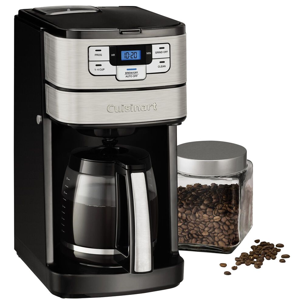 Cuisinart 12-Cup Automatic Grind and Brew Coffee Maker in Black and Stainless Steel, , large