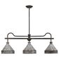 Golden Lighting Jasper 3-Light Linear Pendant in Antique Black and Weathered Gold, , large