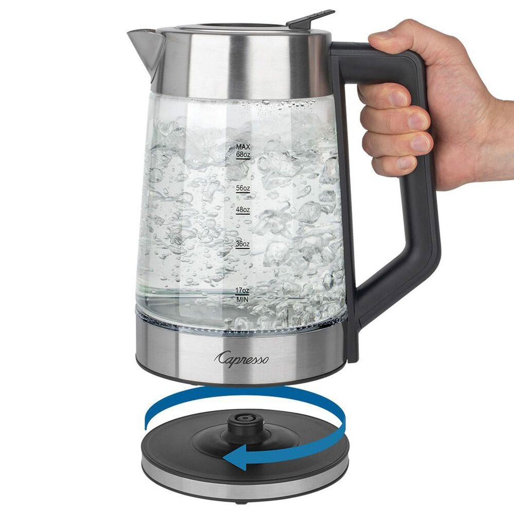 Jura H2O Glass Select 68 Oz Rapid Boil Kettle in Stainless Steel and Black, , large