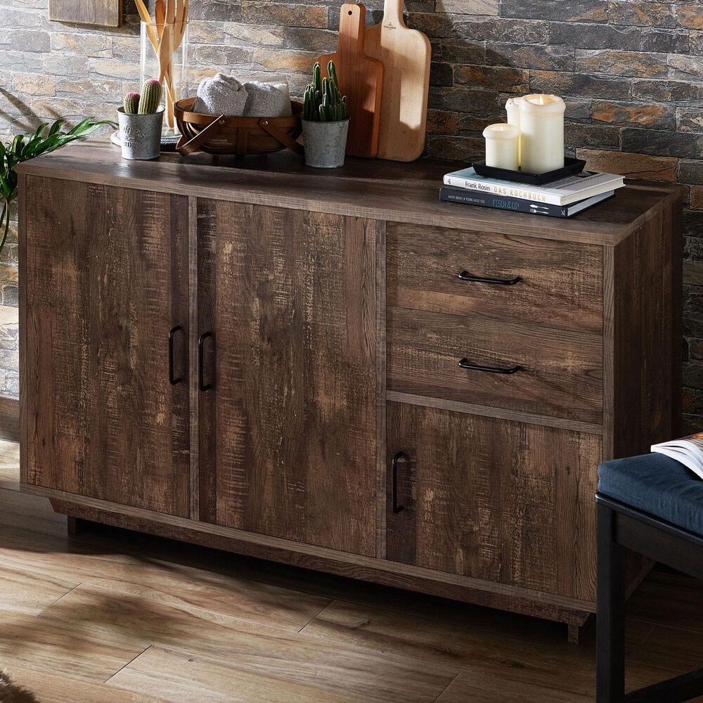 Furniture of America Brown Dining Server in Reclaimed Oak, , large