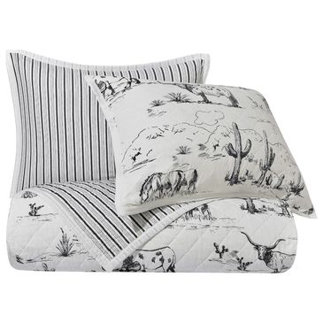 HiEnd Accents Ranch Life 2-Piece Twin Reversible Quilt Set in White and Black, , large