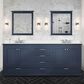 Lexora Home Dukes 80" Double Bathroom Vanity in Dark grey with 2 cm White Quartz Top, Rectangular Sinks and 30" Mirrors, , large