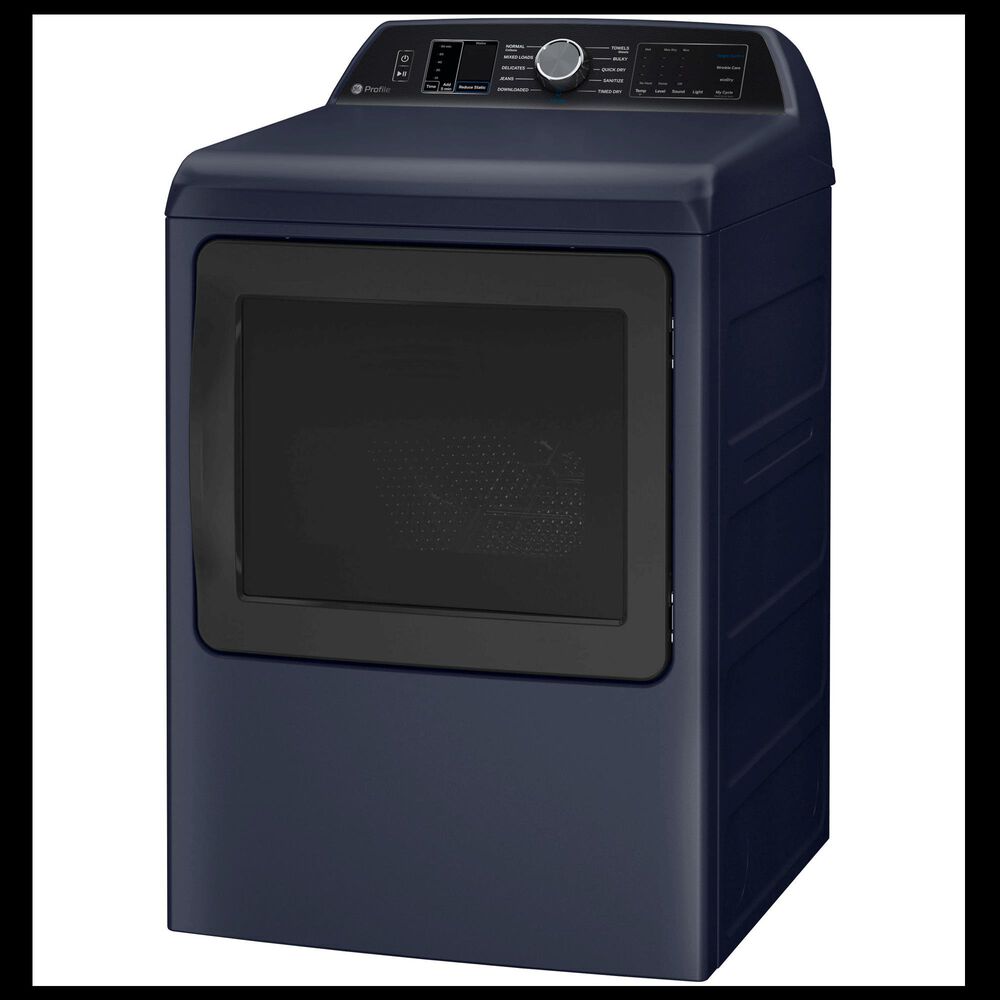 GE Profile 7.3 Cu. Ft. Smart Front Load Gas Dryer with Steam and Washer Link in Sapphire Blue, , large