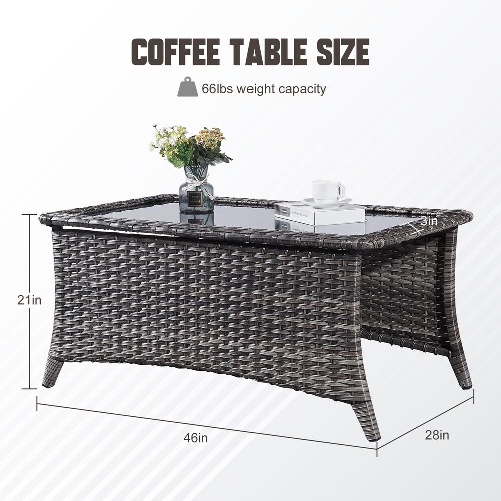 Sunwell Garden Outdoor Coffee Table in Gray, , large