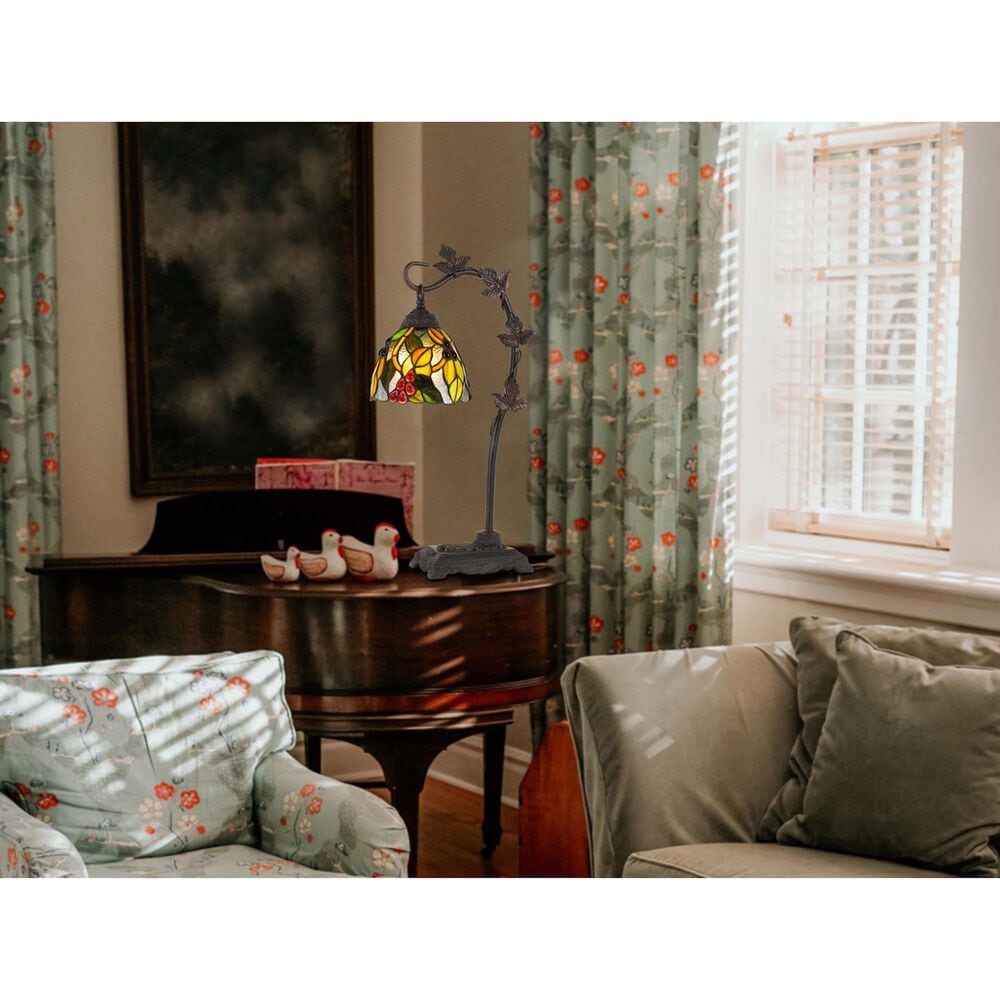 Cal Lighting Cotulla Downbrdige Tiffany Table Lamp in Dark Bronze, , large