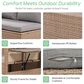 HOMLUX 5-Piece Outdoor Conversation Set with 2 Extendable Side Tables and Brown Rattan in Light Gray, , large