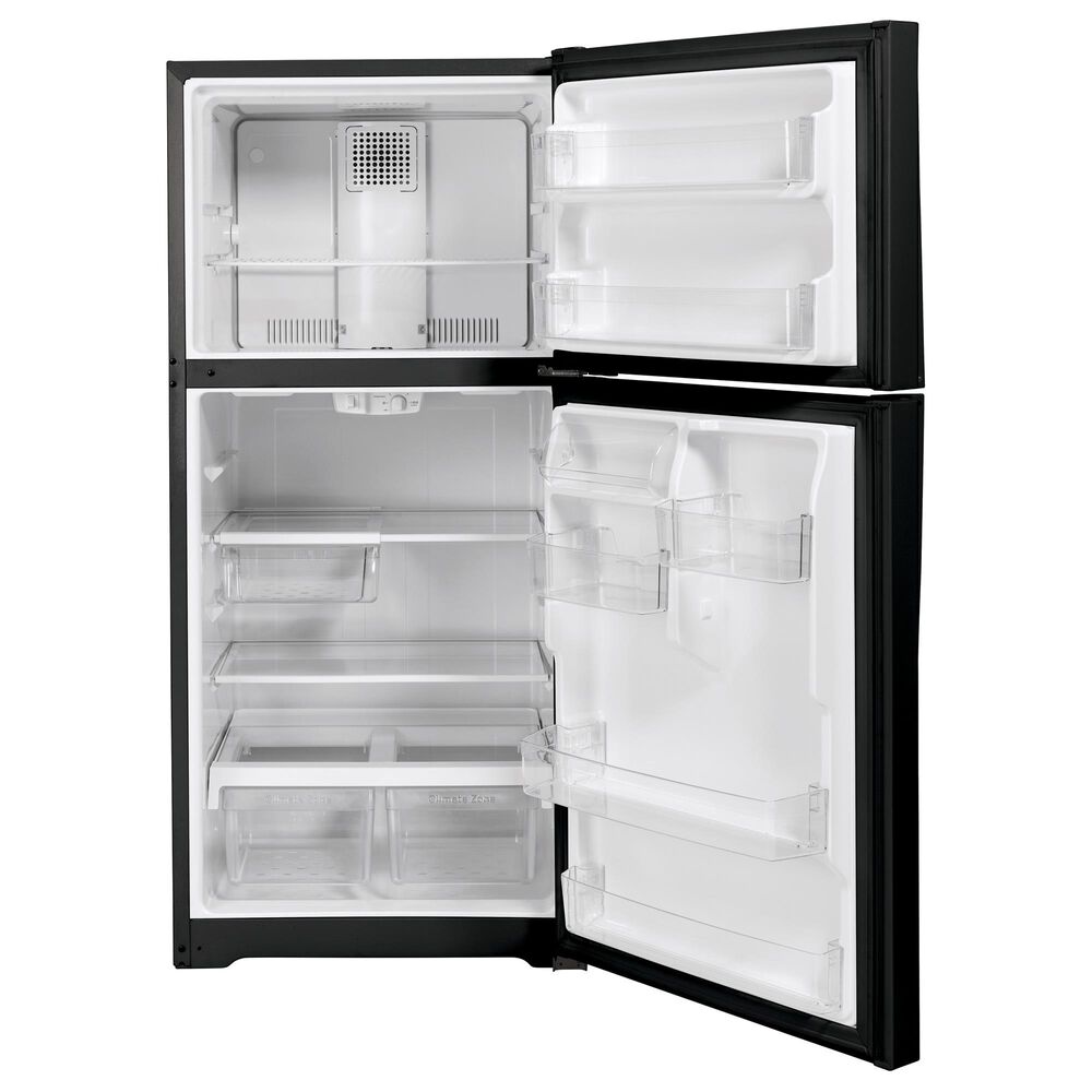 GE Appliances 19.2 Cu. Ft. Top Freezer Refrigerator Energy Star with Reversible Door in Black, , large