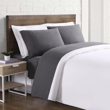Pem America Brooklyn Loom 4-Piece California King Linen Sheet Set in Charcoal, , large