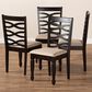 Baxton Studio Lanier Side Chair with Sand Cushion in Espresso Brown (Set of 4), , large