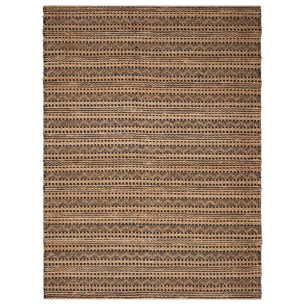 L&amp;R Resources Natural Fiber Striped Jet Black 5' x 7'9" Area Rug, , large