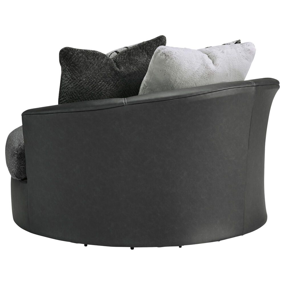 Ashley Brixley Pier Oversized Swivel Accent Chair in Graphite, , large