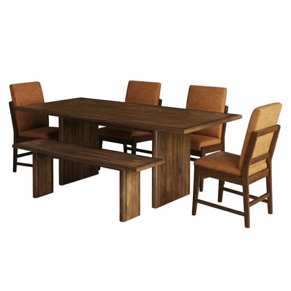 Mayberry Hill Brisbane 6-Piece Rectangular Dining Set in Brown, , large