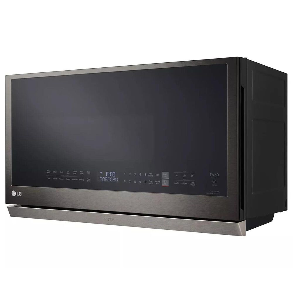 LG 2-Piece Kitchen Package with 6.3 Cu. Ft. Smart Freestanding Gas Range and 2.1 Cu. Ft. Smart Over-the-Range Microwave in Black Stainless Steel, , large