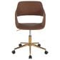 Lumisource Margarite Task Chair with Brown Faux Leather Cushion in Black, , large