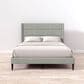 Glideaway Pax Queen Upholstered Platform Wingback Bed in Stone Mist, , large