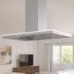 Zephyr Luce 42" Island-Mount Chimney Range Hood in Stainless Steel, , large