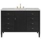 James Martin Vanities Myrrin 48" Single Bathroom Vanity in Carbon Oak with 3 cm Eternal Jasmine Pearl Silestone Top, Rectangular Sink and FreePower Wireless Charger, , large