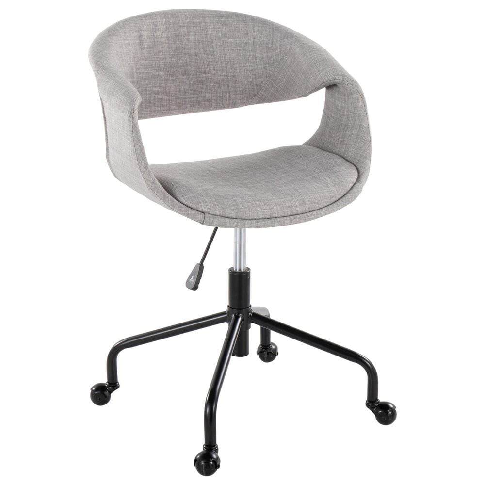 Lumisource Curvo Task Chair with Grey Cushion in Black, , large