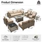 HOMLUX 11-Piece Patio Conversation Set with LED Coffee Table in Beige, , large
