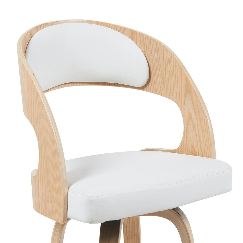 Armen Living Shelly Swivel Counter Height Stool in Oak, , large