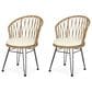 Hearth and Haven Tavon Outdoor Chair with Beige Cushion in Light Brown (Set of 2), , large