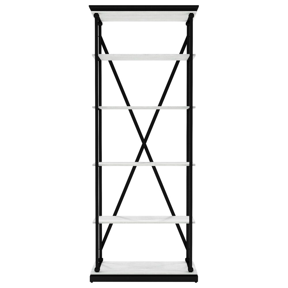 Furniture of America Kidd 33&quot; Bookcase in Antique White/Black, , large