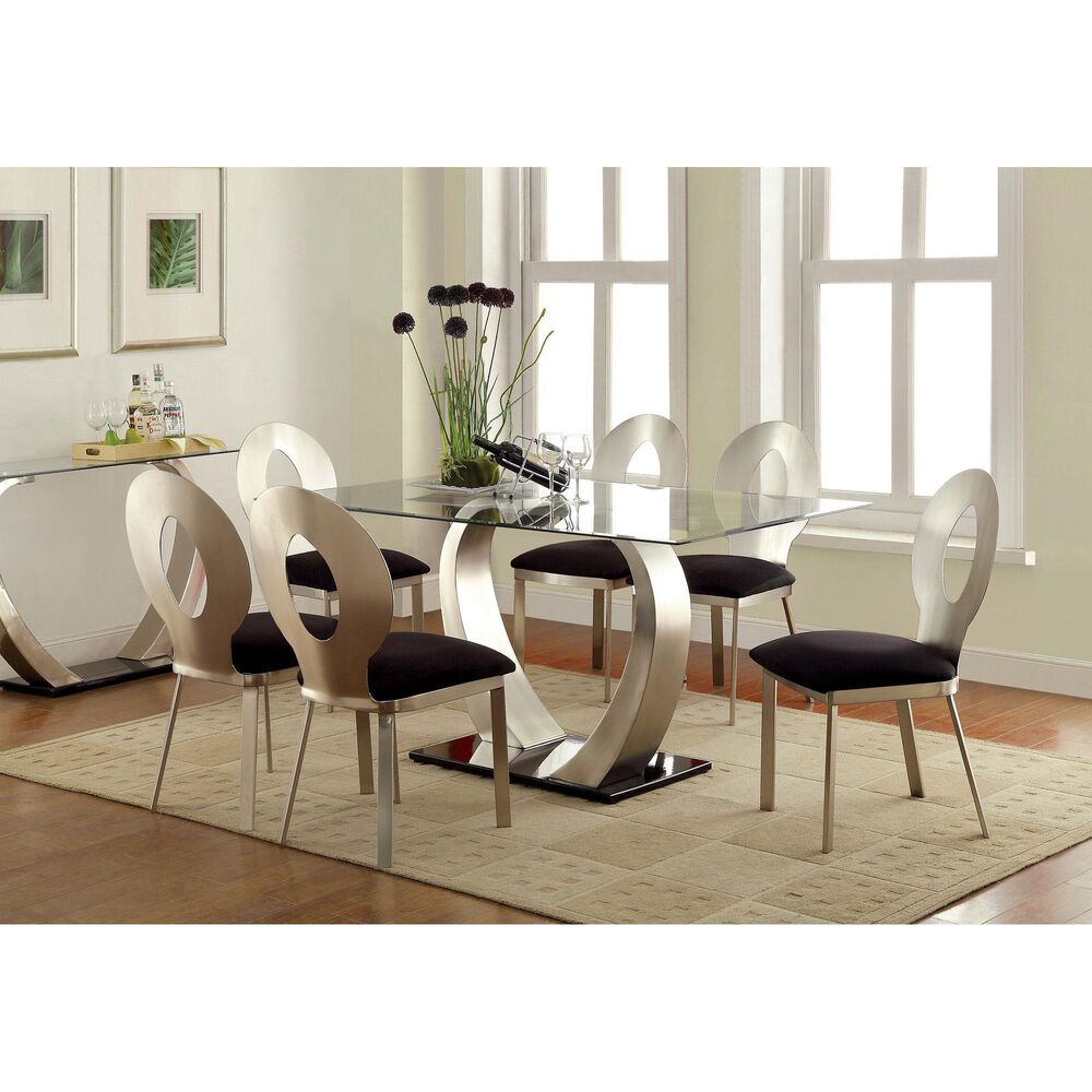 Furniture of America Russell Dining Chair in Silver &#40;Set of 2&#41;, , large