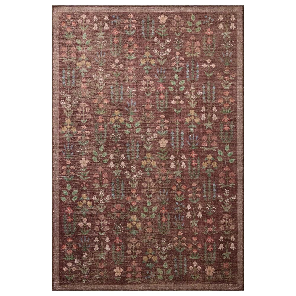 Rifle Paper Co. x Loloi Edinburgh Merlot and Multicolor 7"6" x 9"6" Area Rug, , large