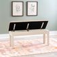 Linon Home Decor Jane Storage Bench with Light Tan Cushion in Vanilla White, , large
