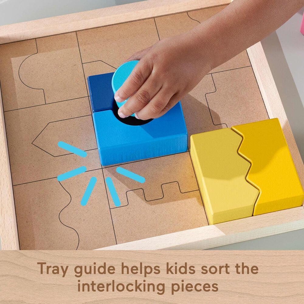 Fisher Price 20-Piece Wooden Interlocking Blocks Puzzle, , large