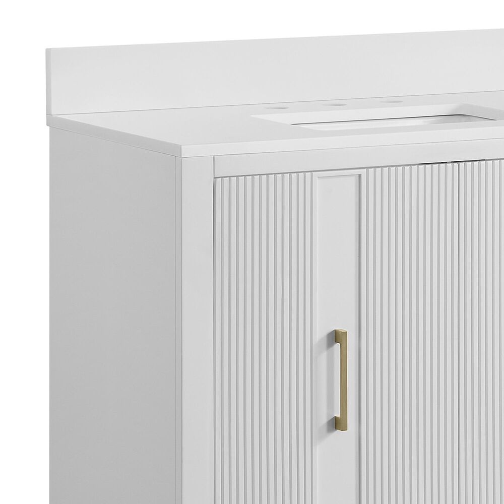 37B Fenwick 36" Single Bathroom Vanity in Bright White with Glossy White Composite Stone Top and Backsplash, , large
