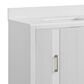 37B Fenwick 36" Single Bathroom Vanity in Bright White with Glossy White Composite Stone Top and Backsplash, , large