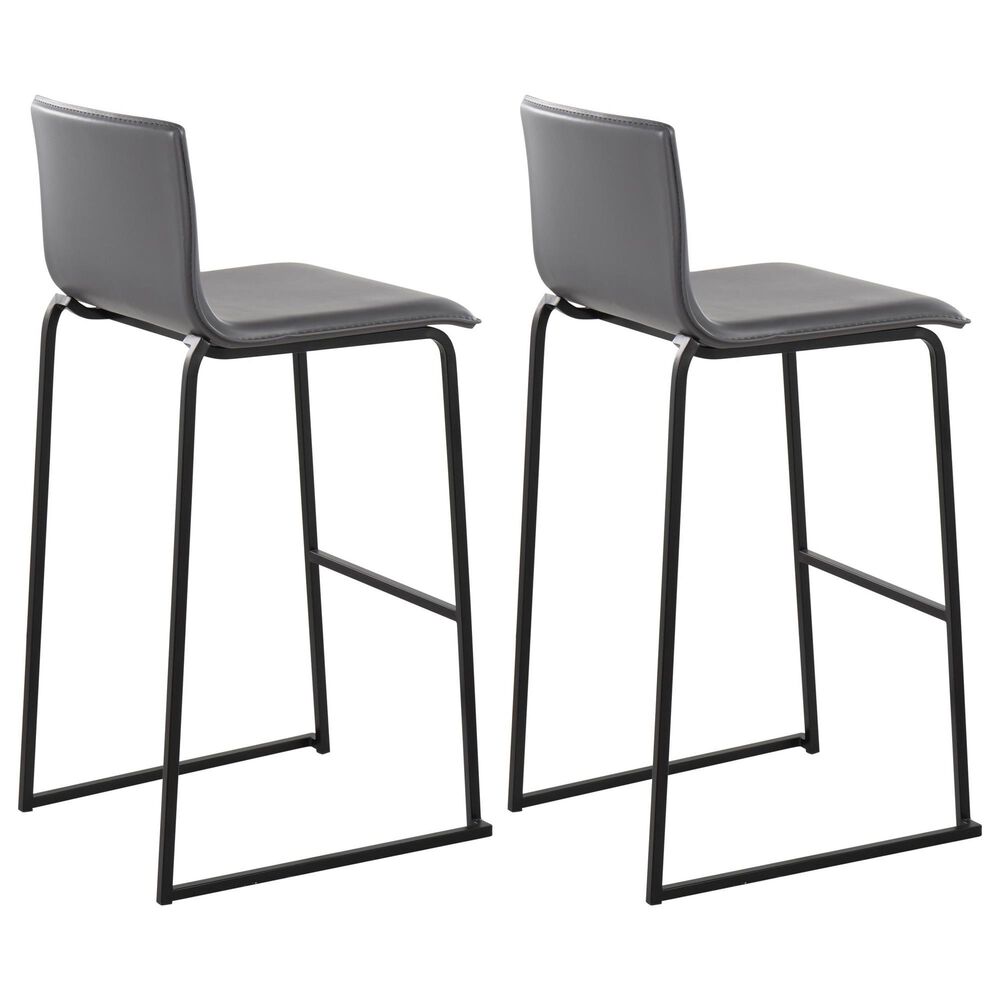 Lumisource Mara Barstool with Grey Cushion in Black &#40;Set of 2&#41;, , large