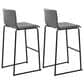 Lumisource Mara Barstool with Grey Cushion in Black (Set of 2), , large