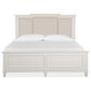 Nicolette Home Willowbrook King Panel Bed with Upholstered Headboard in Egg Shell White, , large