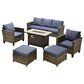 HOMLUX 6-Piece Patio Set with Denim Blue, , large
