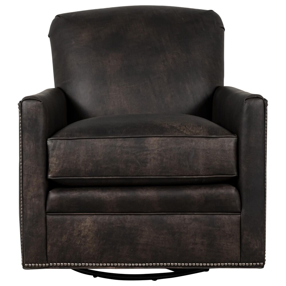 Smith Brothers Swivel Glider Chair in Rustic Charcoal Black, , large